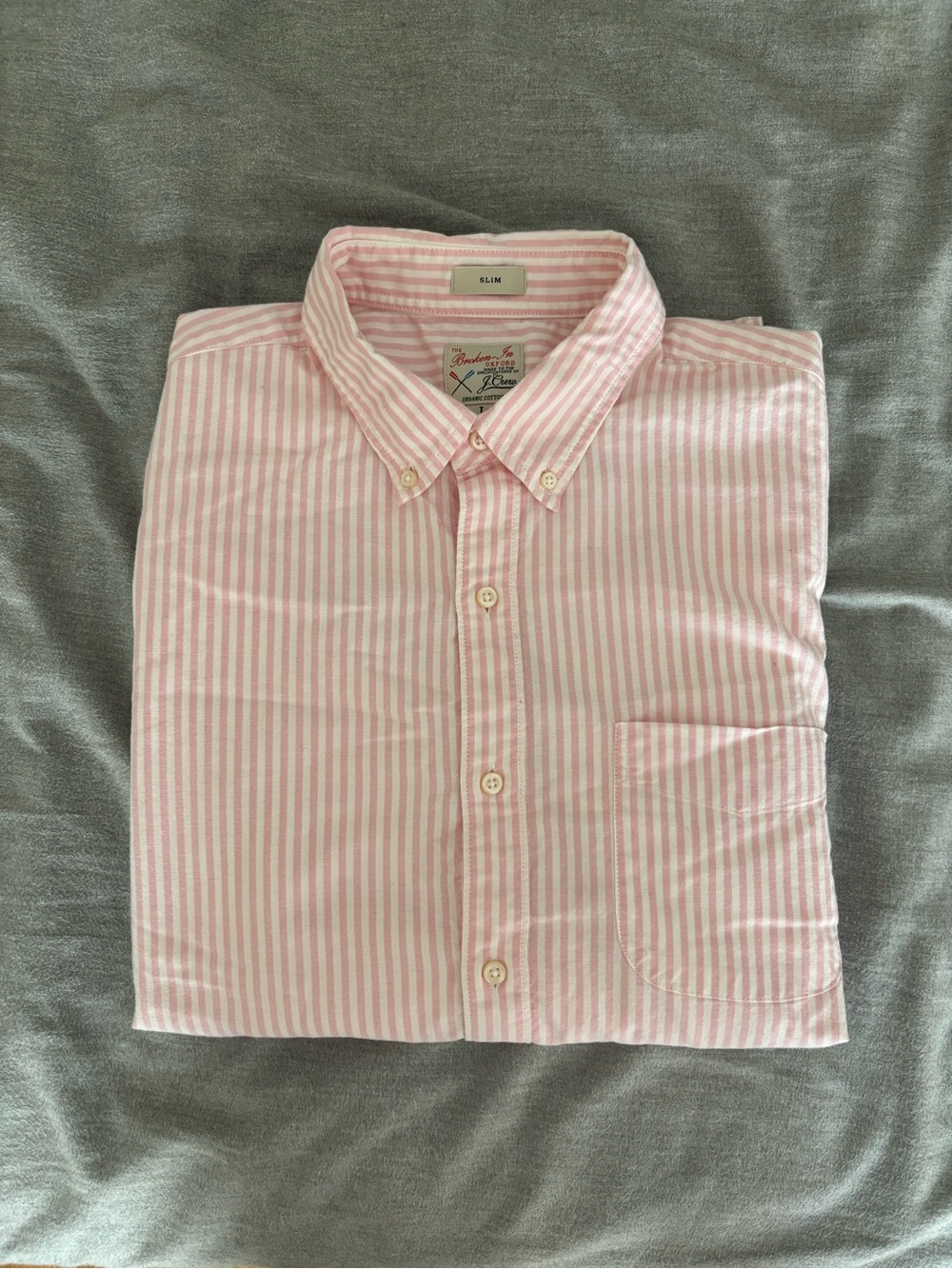 Slim Fit Pink Stripe Oxford Cloth Button Down